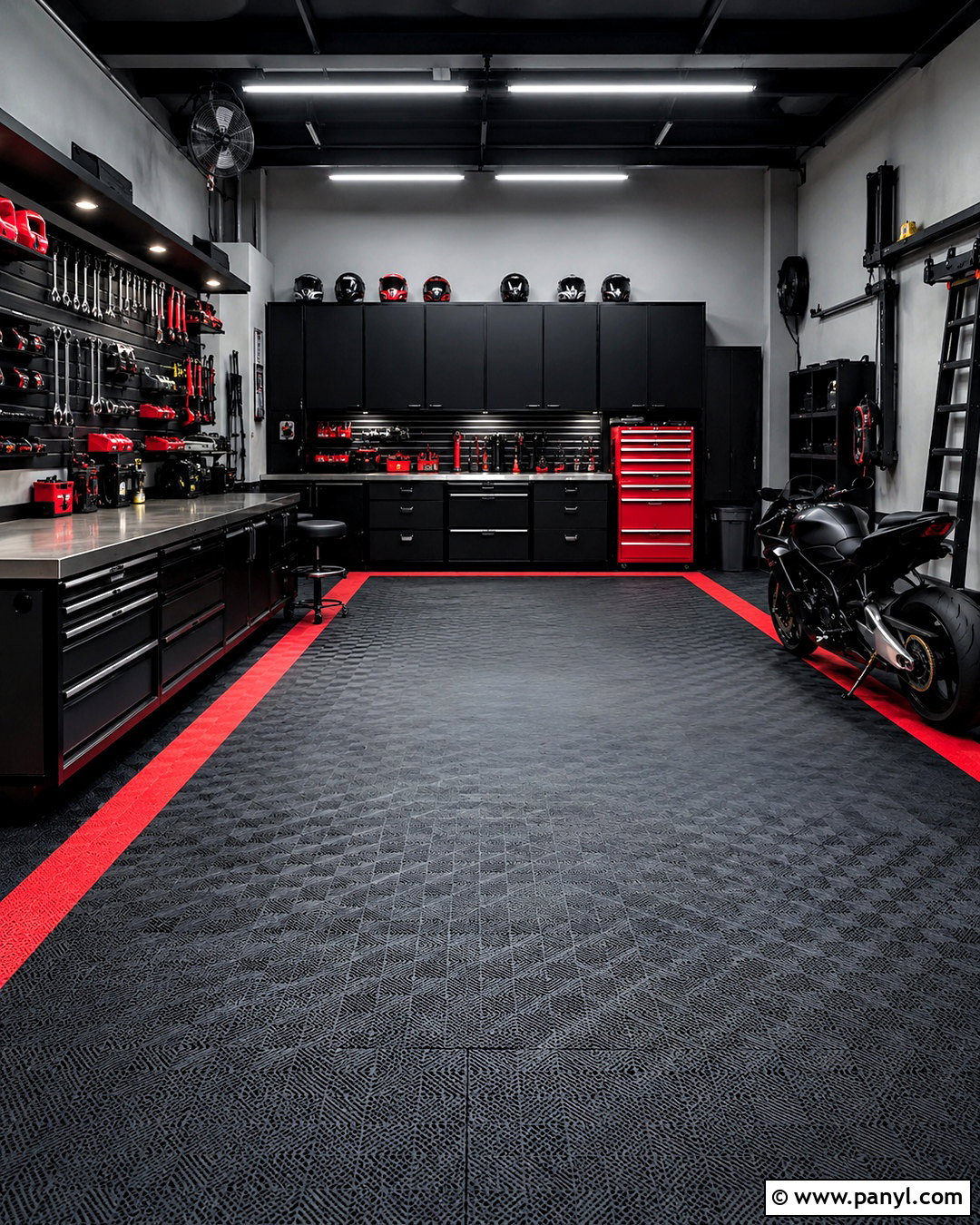 Black And Red Garage Interior - 20 black garage interior ideas