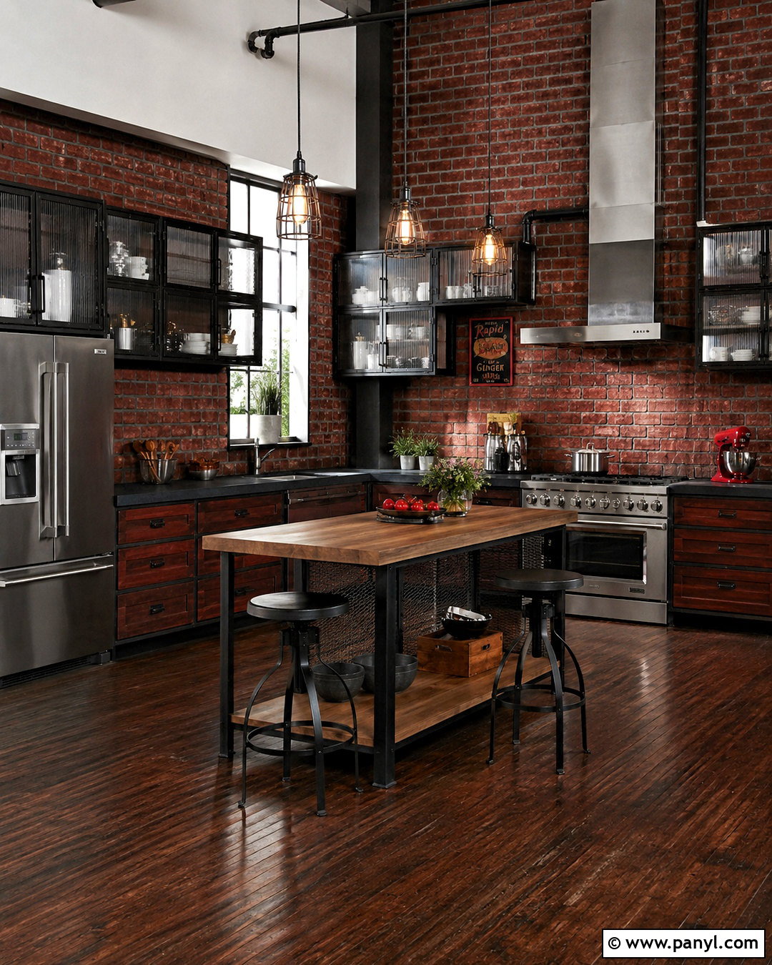 Black And Red Industrial Kitchen - 20 black and red kitchen ideas
