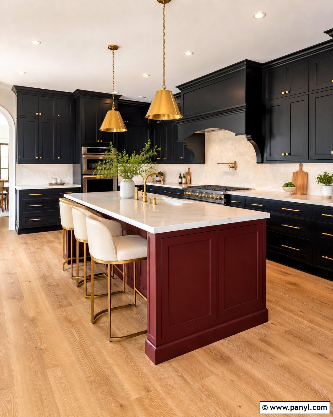 Black And Red Kitchen With Gold Hardware - 20 black and red kitchen ideas