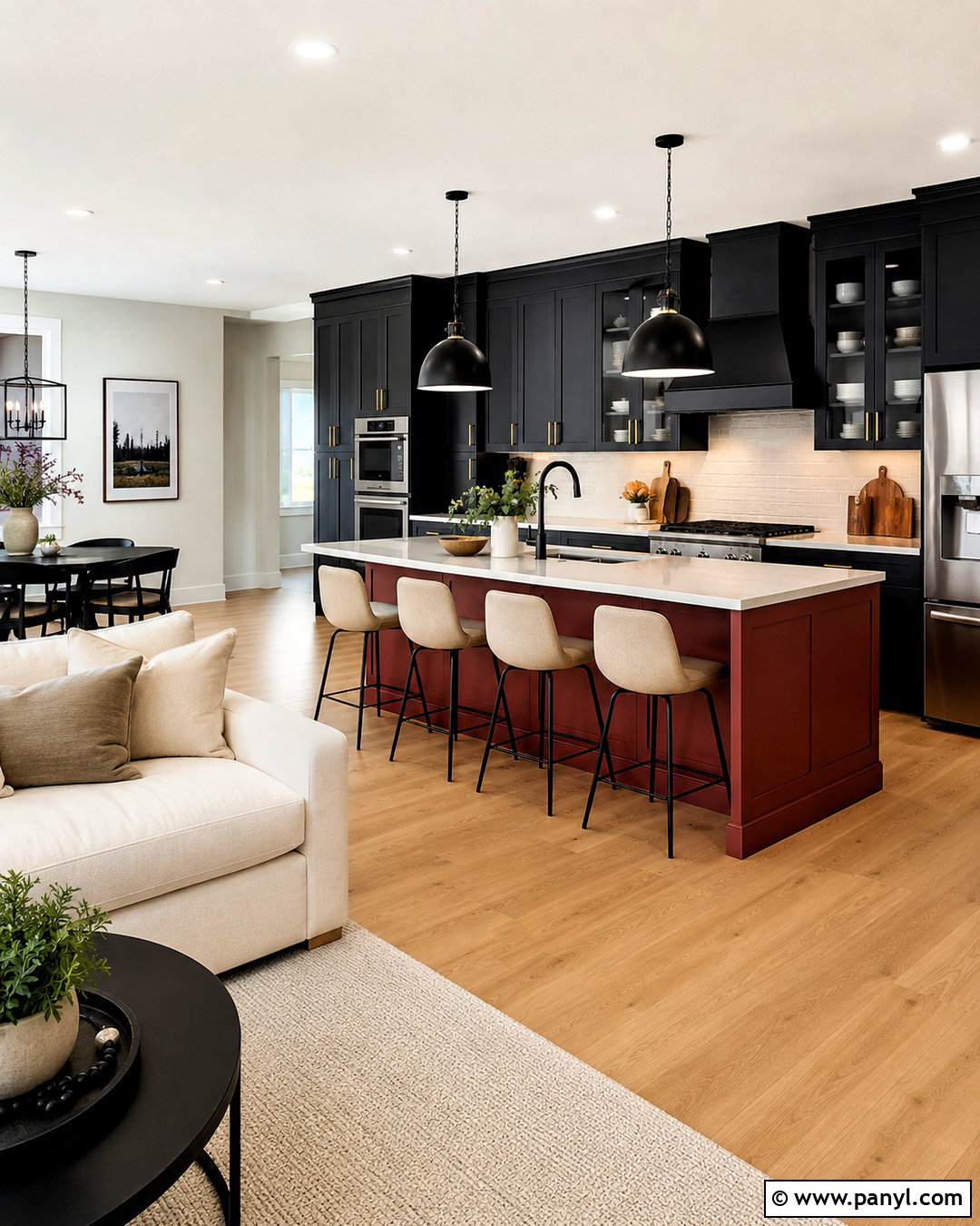 Black And Red Open-Concept Kitchen - 20 black and red kitchen ideas