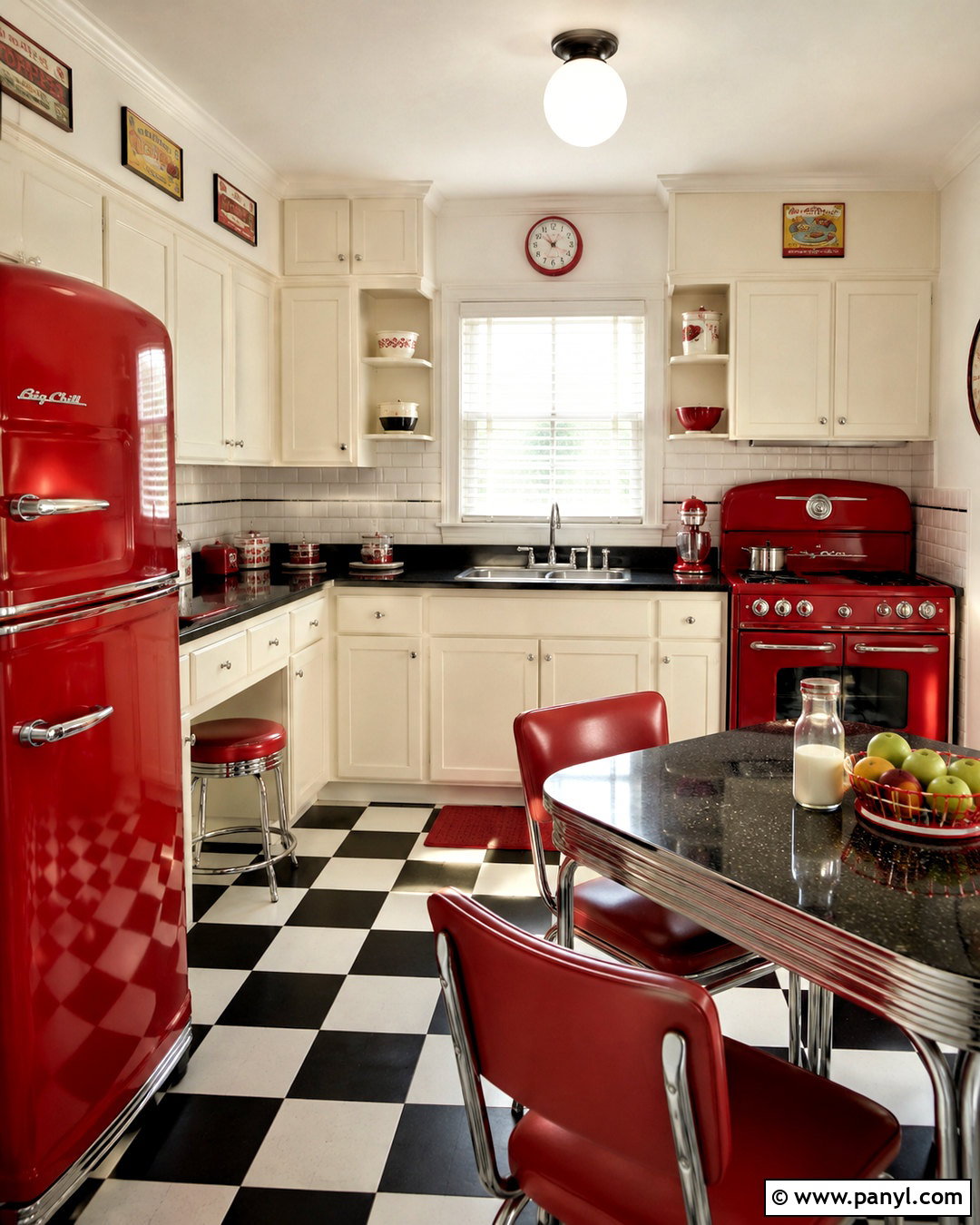 Black And Red Retro Kitchen - 20 black and red kitchen ideas