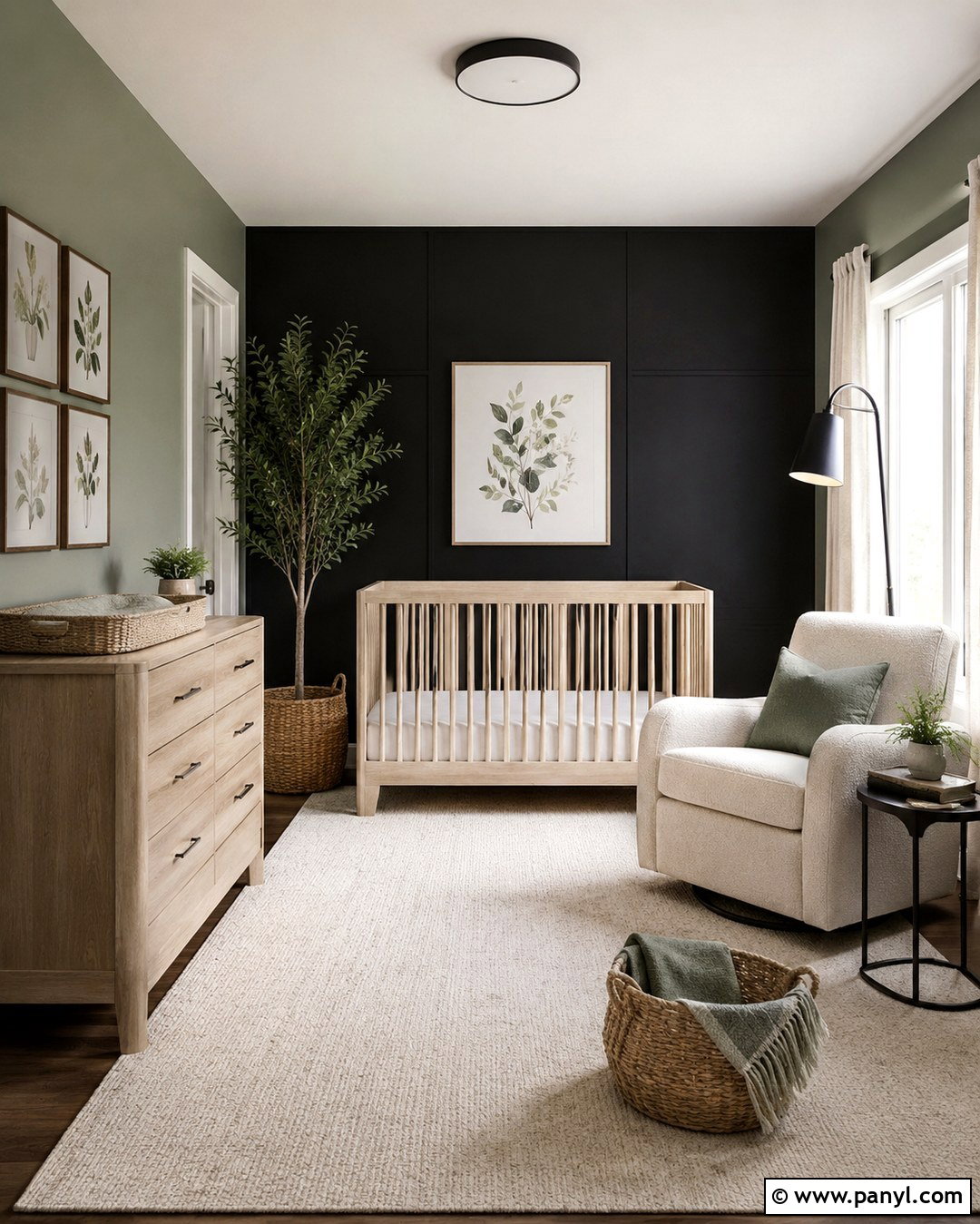 Black And Sage Green Nursery - 20 Black Accent Wall Nursery Boy Ideas