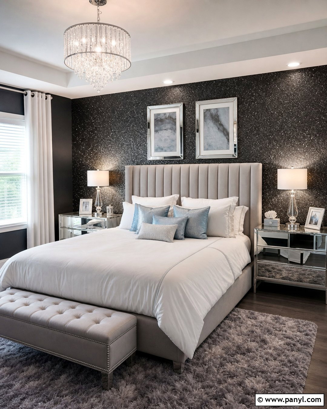 Black And Silver Glitter Wall - 30 black glitter wall ideas