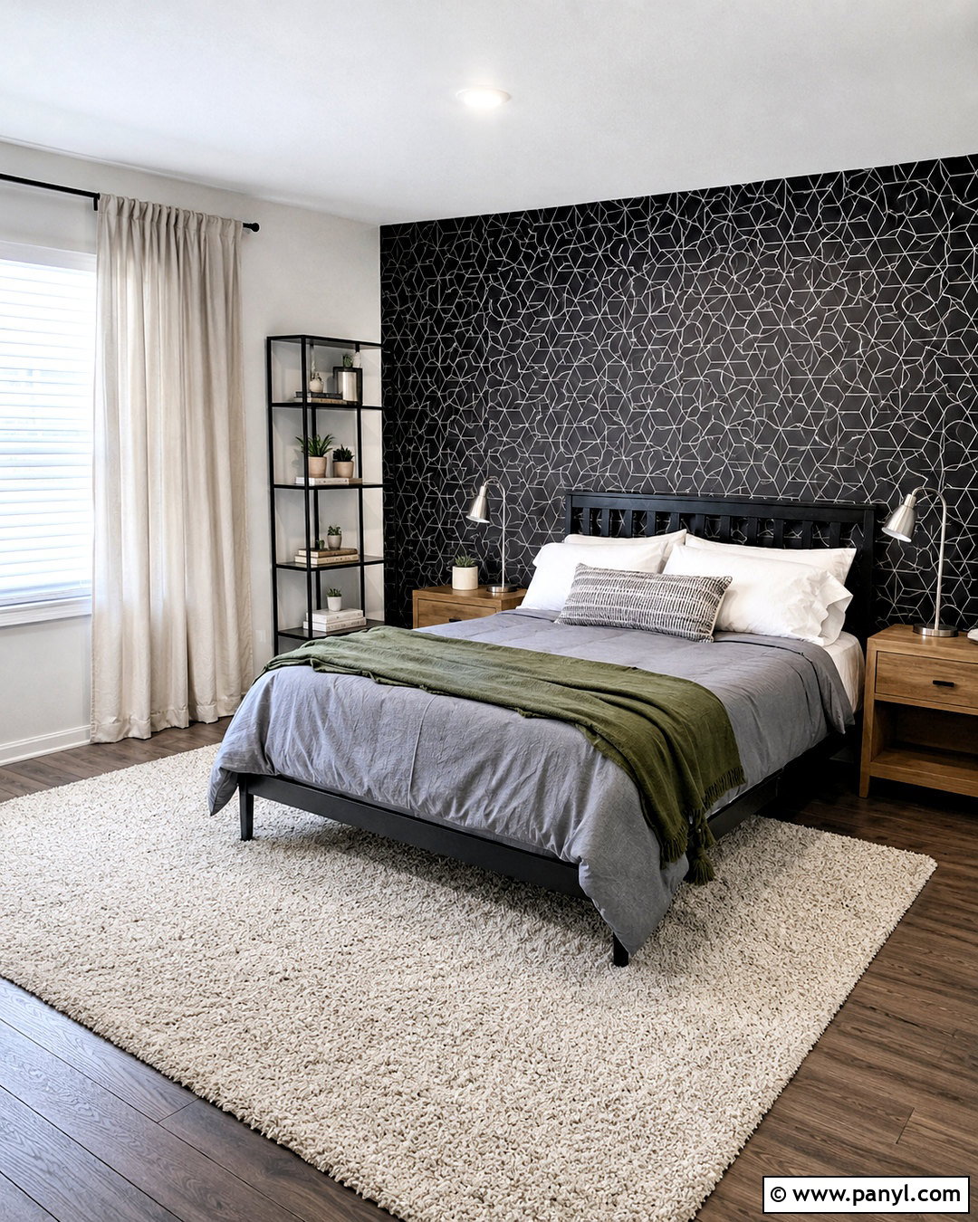 Black And Silver Peel And Stick Wallpaper Rental Bedroom - 20 black silver wallpaper ideas