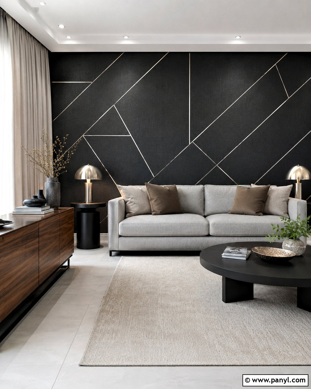Black And Silver Shimmer Wall - 35 silver shimmer wall ideas