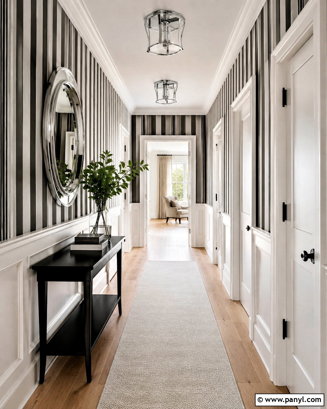 Black And Silver Striped Wallpaper Hallway - 20 black silver wallpaper ideas