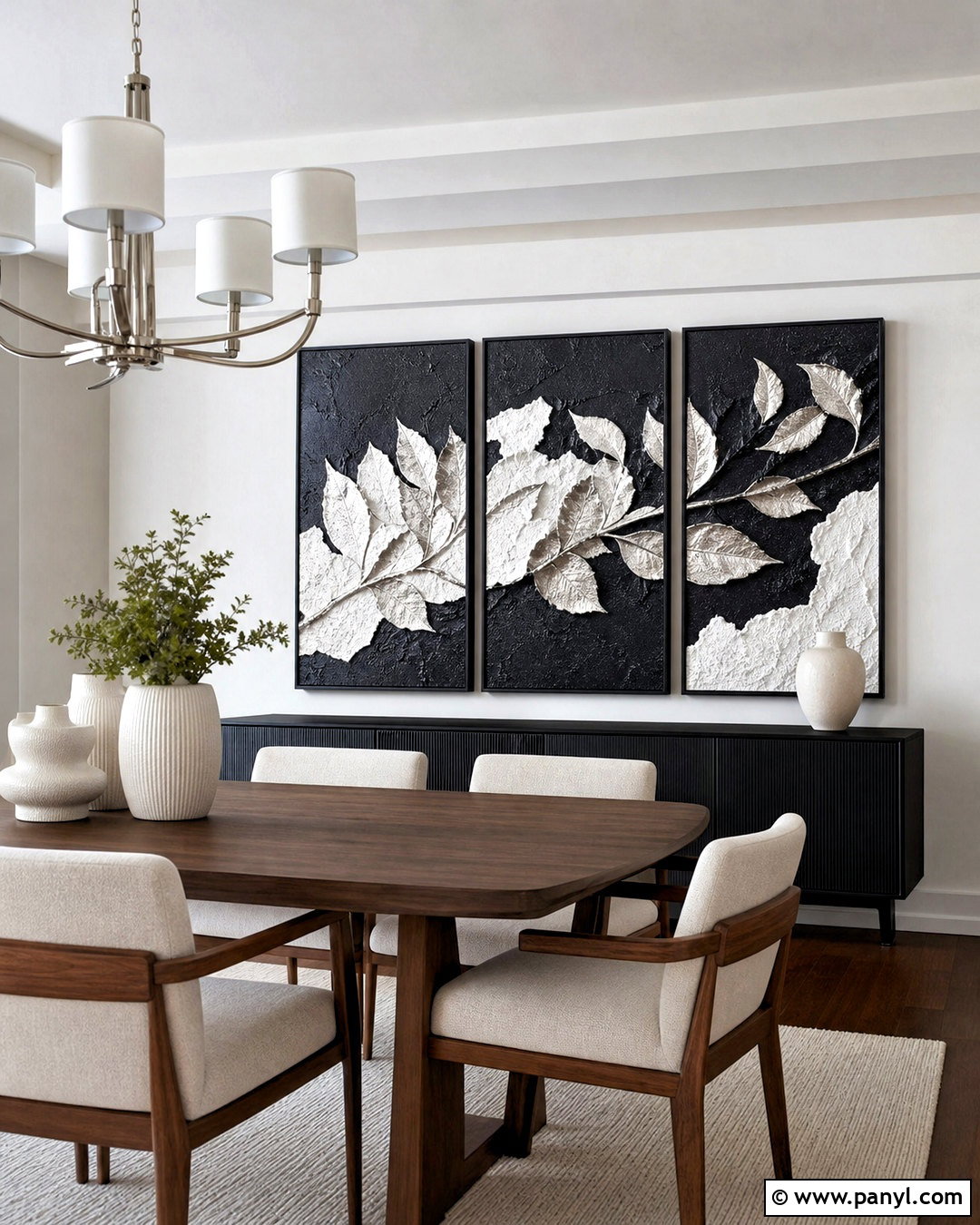 Black And Silver Wall Art Dining Room - 20 silver wall art ideas