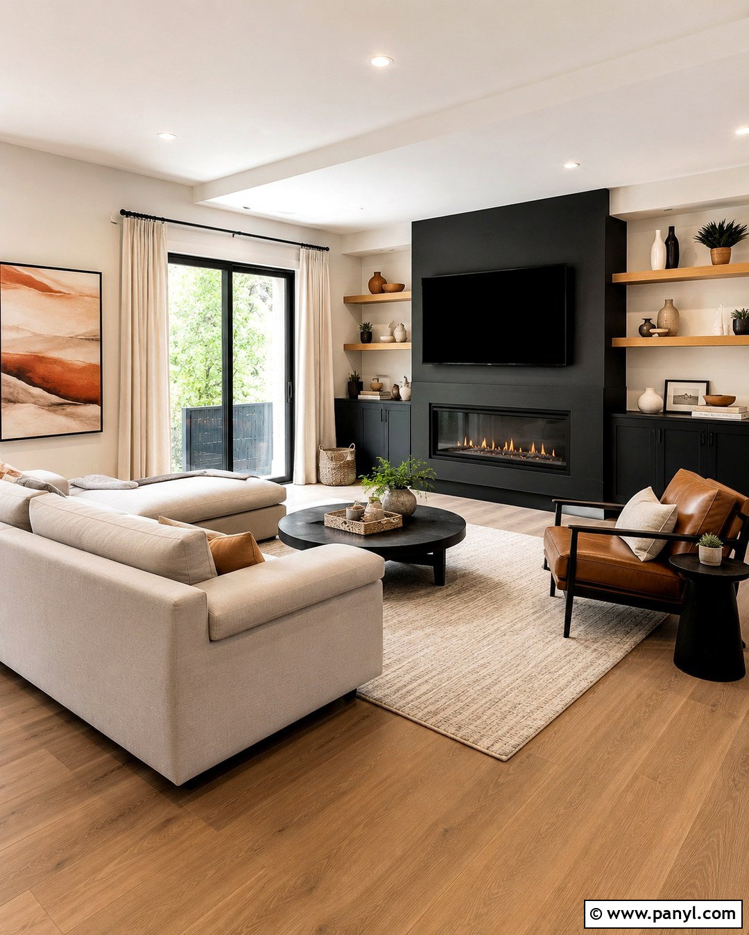 Black And Soft White Living Room Walls - 20 Living Room Color Combination Wall Ideas
