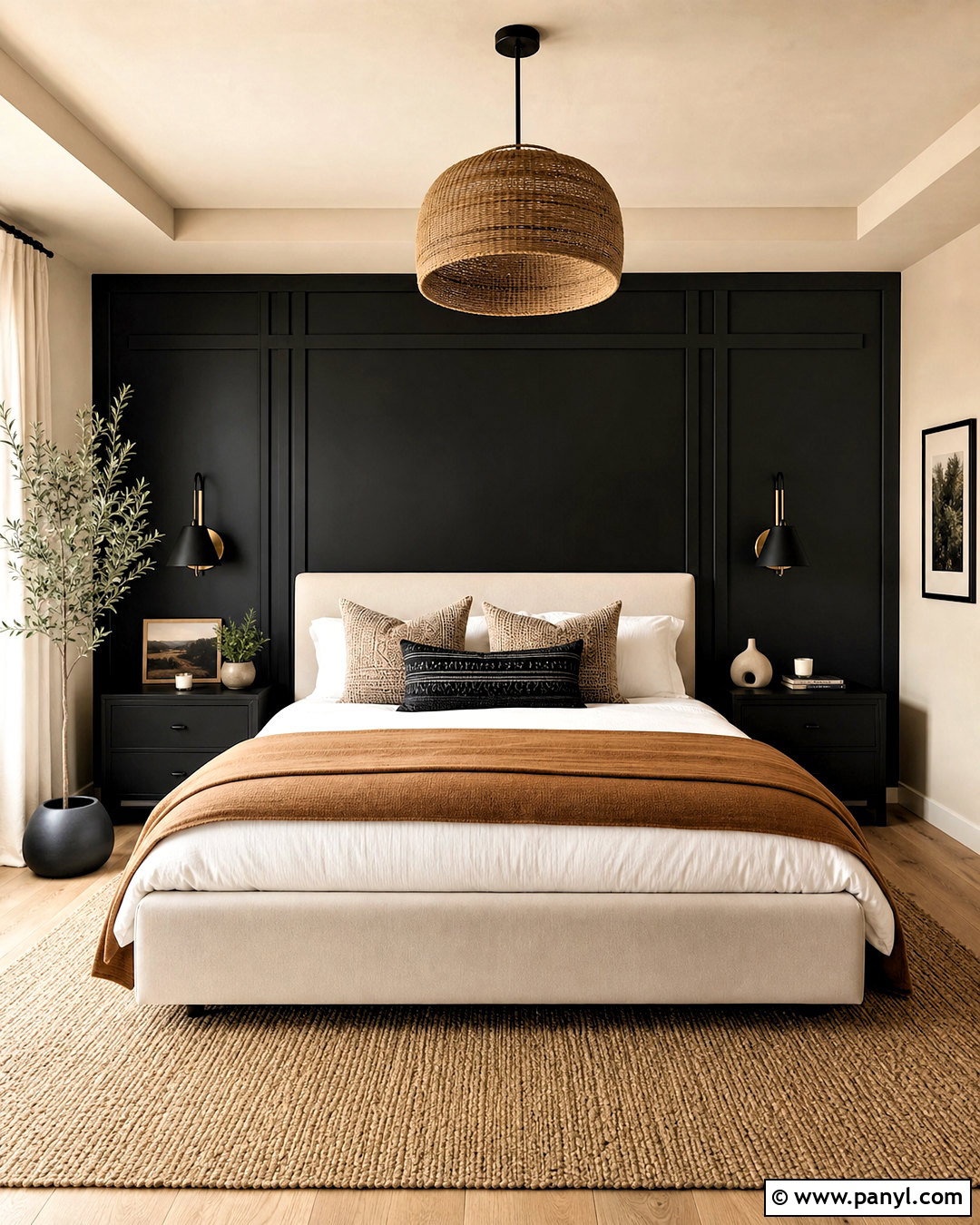 Black And Warm Beige Bedroom Walls - 20 two colour combination for bedroom walls