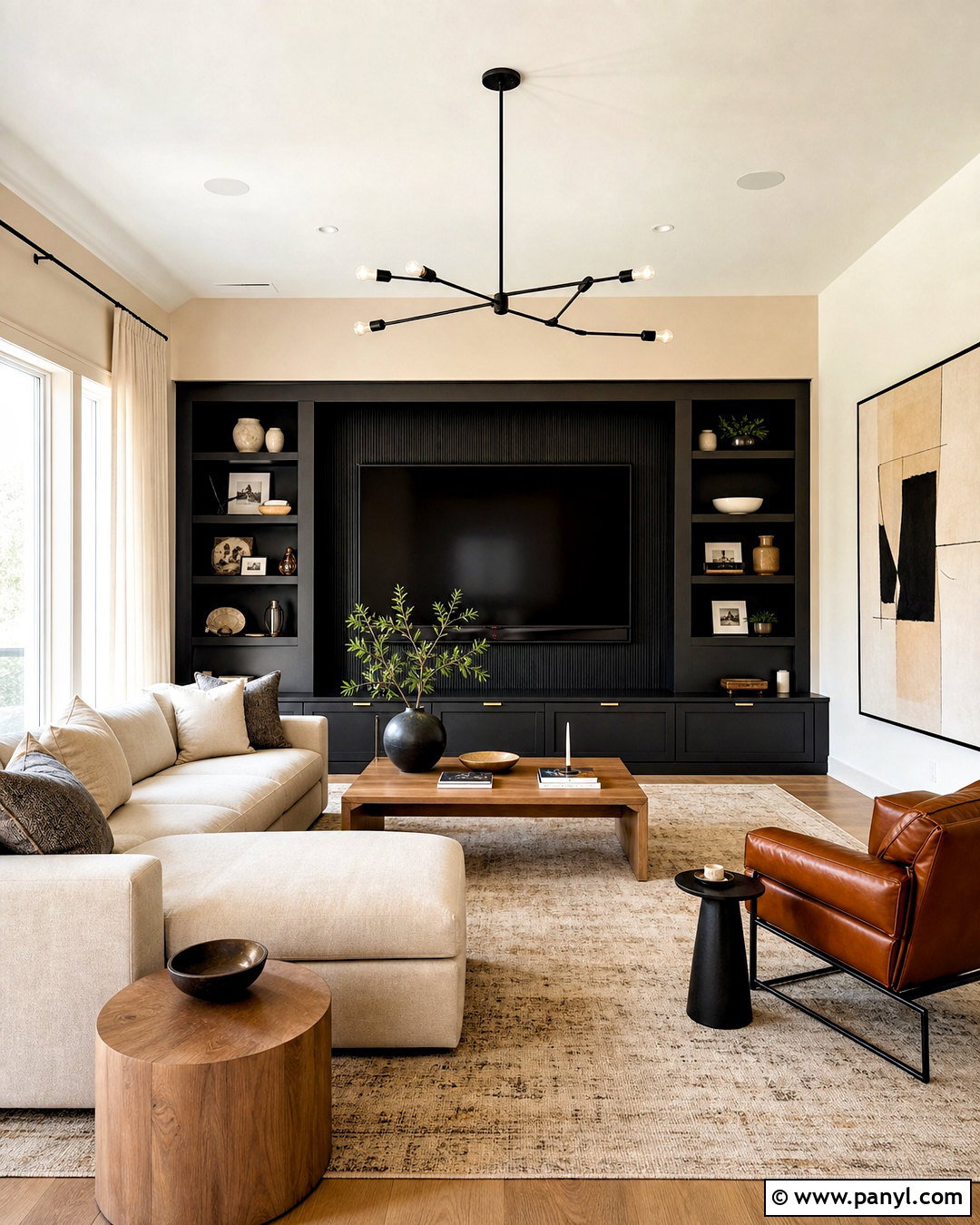 Black And Warm Beige Hall Walls - 20 hall painting wall colors combination ideas