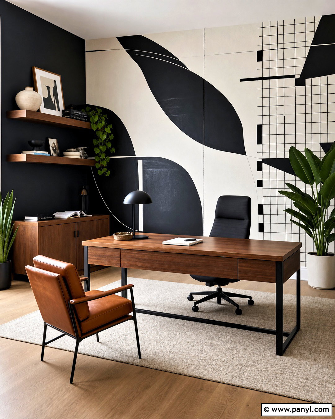 Black And White Abstract Accent Wall - 20 abstract accent wall ideas