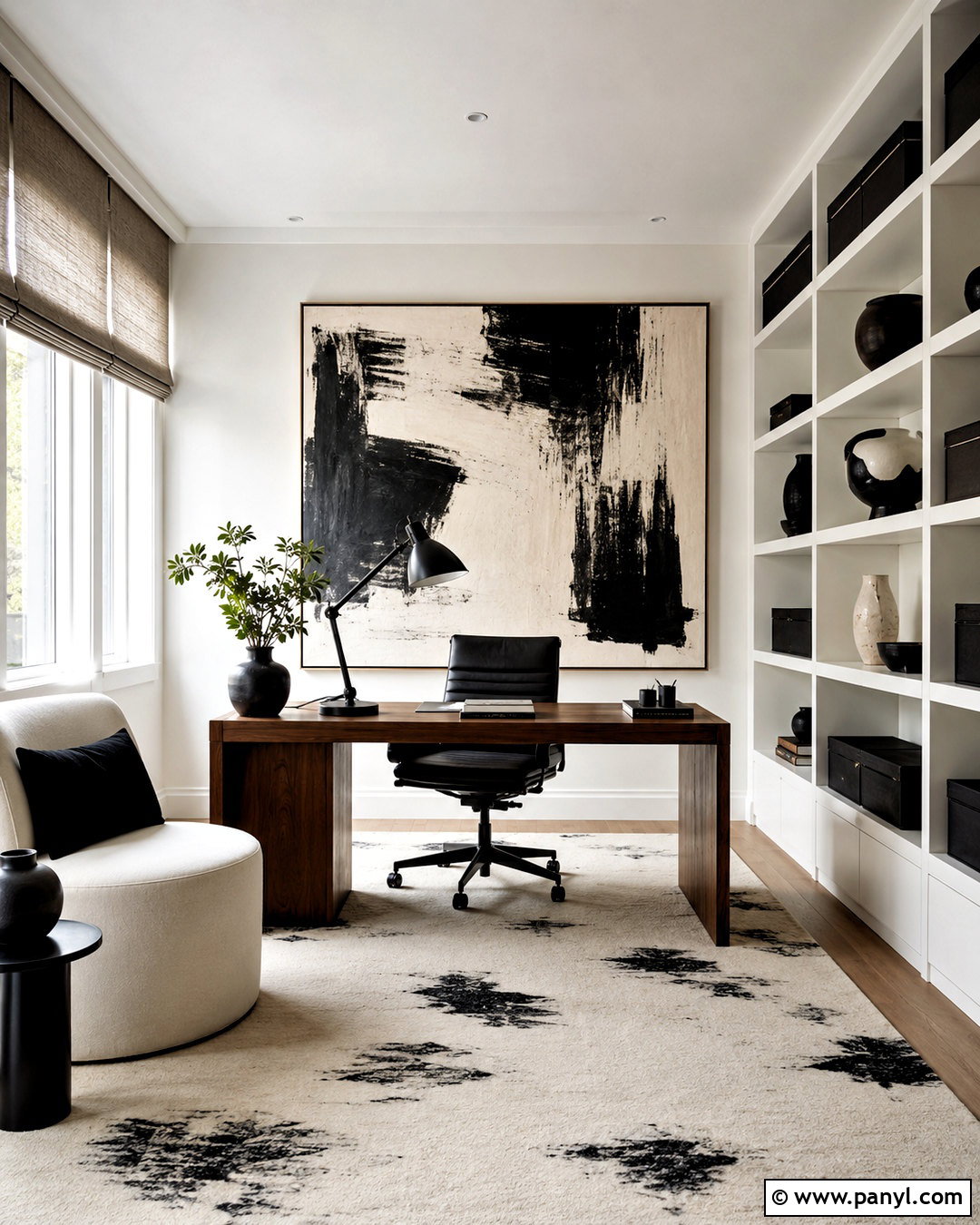 Black And White Abstract Home Office - 20 black and white pattern design ideas
