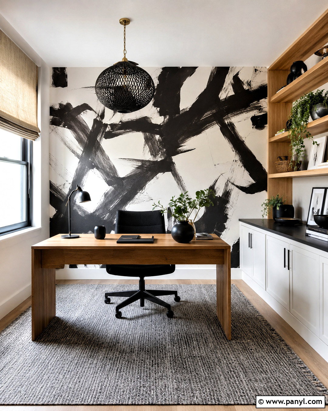 Black And White Abstract Wallpaper Accent Wall - 20 black and white wallpaper accent wall ideas