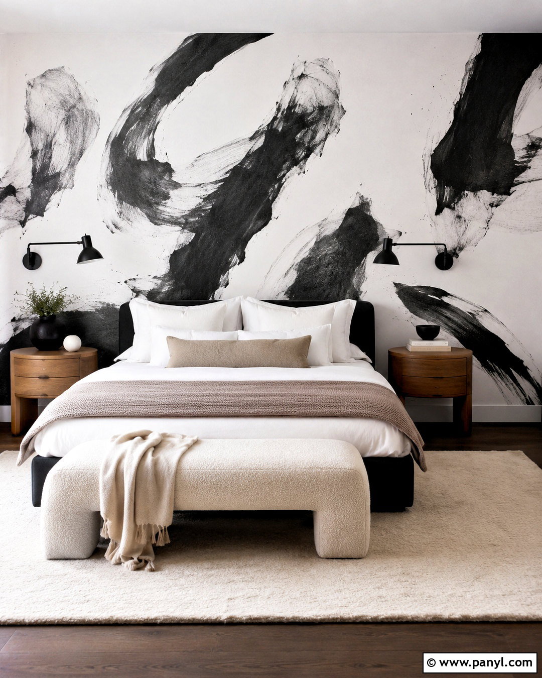 Black And White Abstract Wallpaper Bedroom - 20 black and white wallpaper bedroom ideas