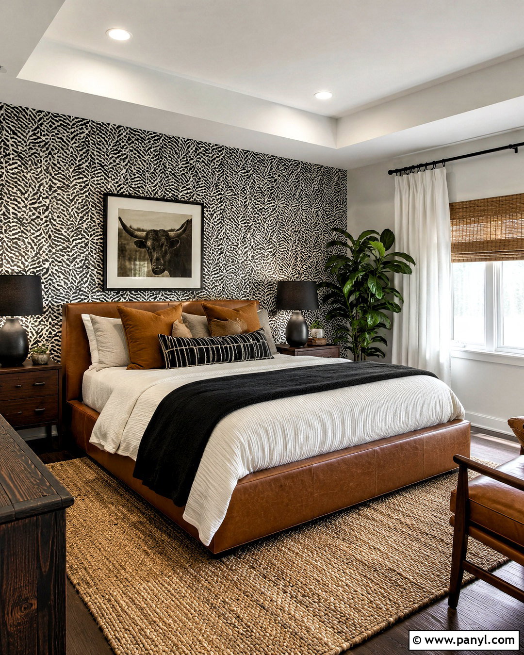 Black And White Animal Print Wallpaper Bedroom - 20 black and white wallpaper bedroom ideas