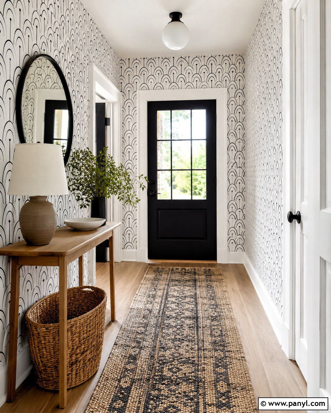 Black And White Arch Wallpaper Entryway - 20 black white wallpaper ideas