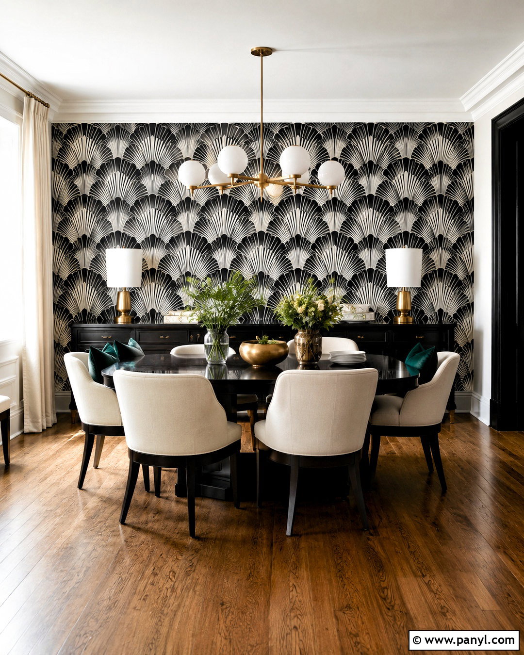 Black And White Art Deco Wallpaper Accent Wall - 20 black and white wallpaper accent wall ideas