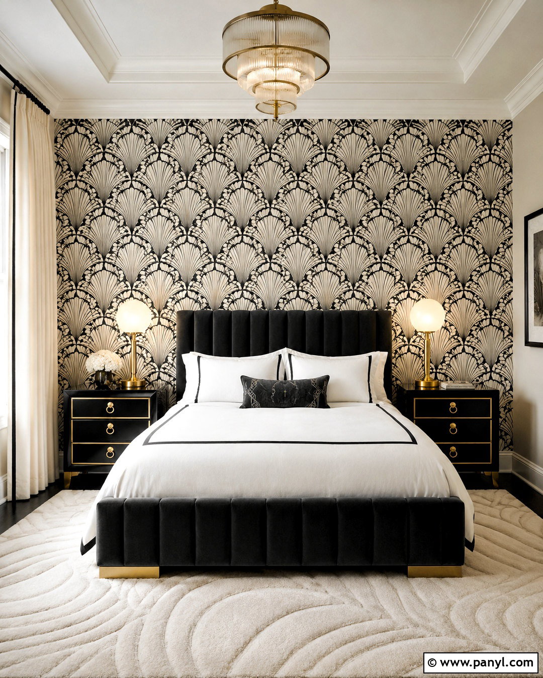 Black And White Art Deco Wallpaper Bedroom - 20 black and white wallpaper bedroom ideas