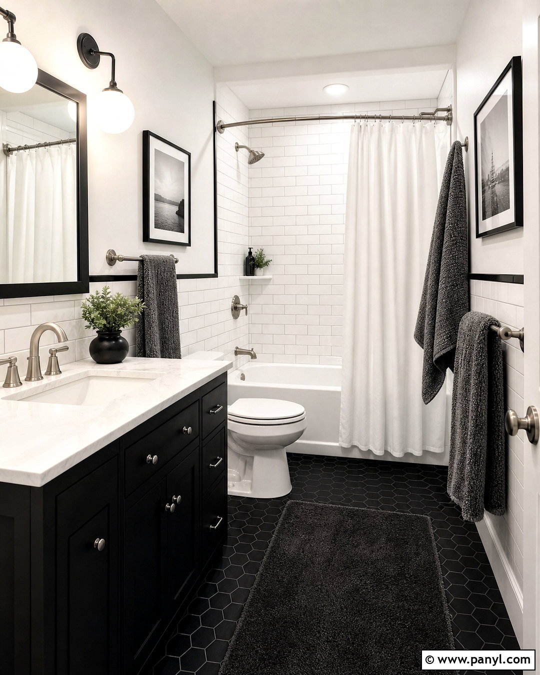 Black And White Bathroom - 20 bathroom decor ideas