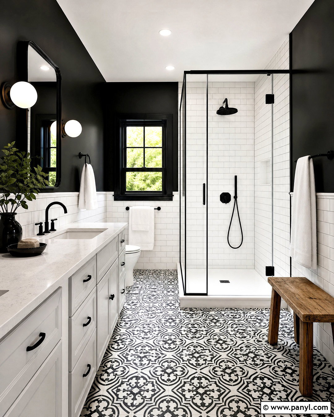 Black And White Bathroom - 20 black bathroom design ideas