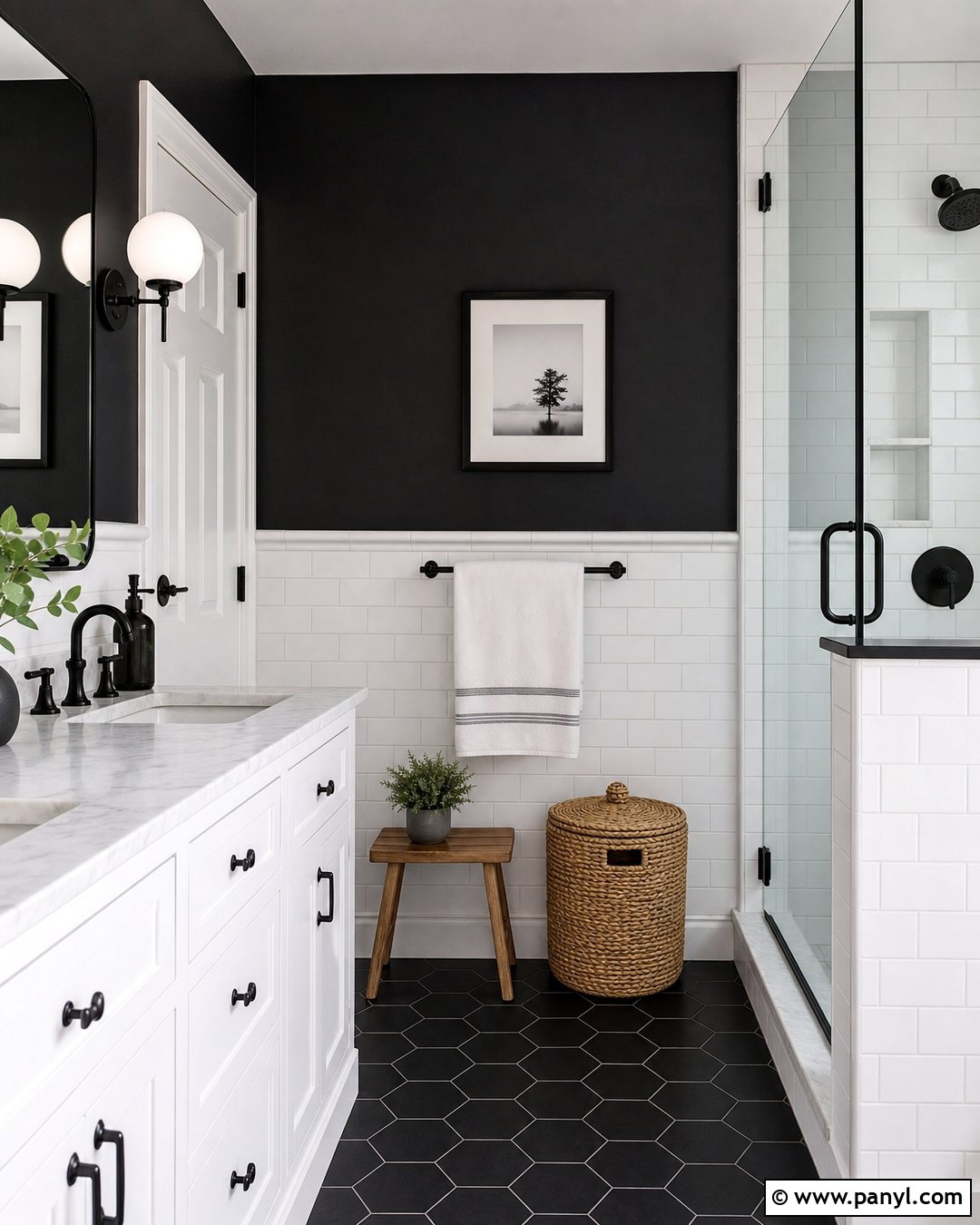 Black And White Bathroom Wall - 35 black and white walls