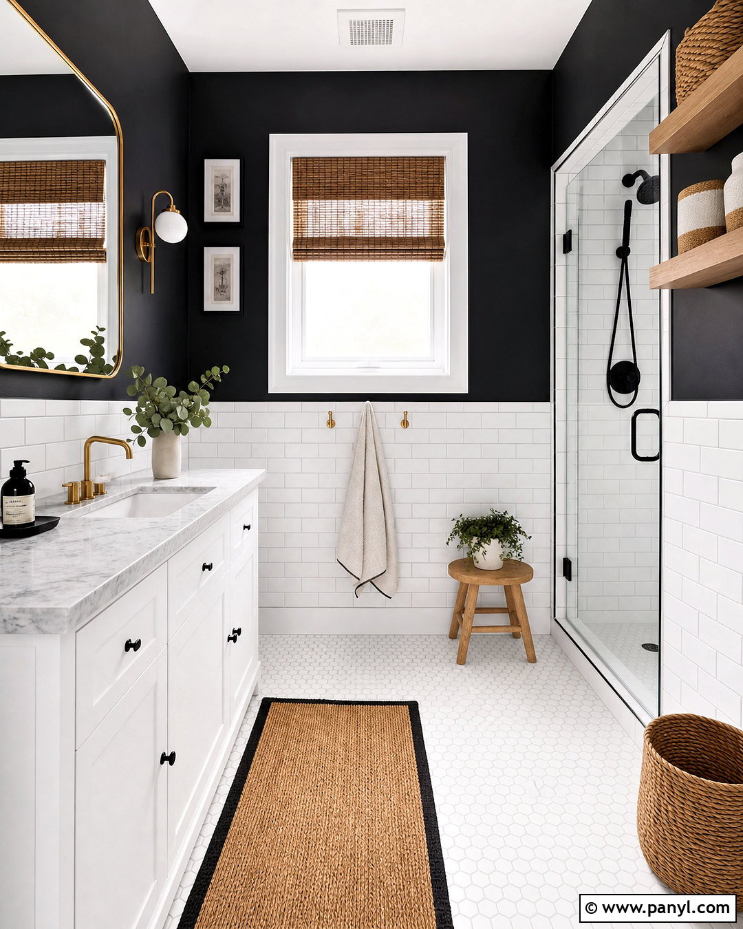 Black And White Bathroom Walls - 20 two tone bathroom walls