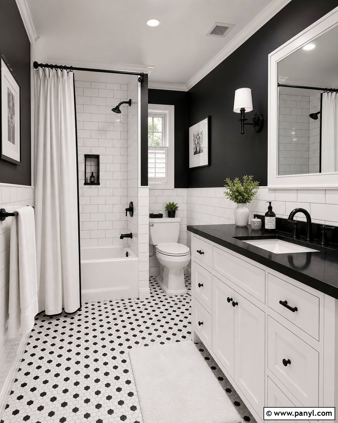 Black And White Bathroom Walls - 30 Two Toned Bathroom Walls