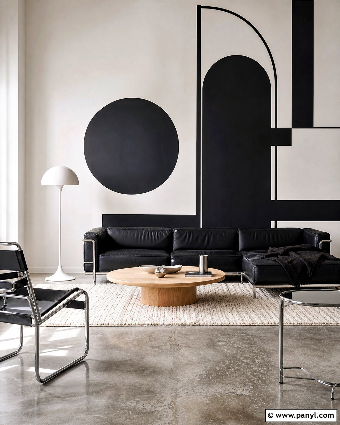 Black And White Bauhaus Wall - 20 black and white wall painting ideas