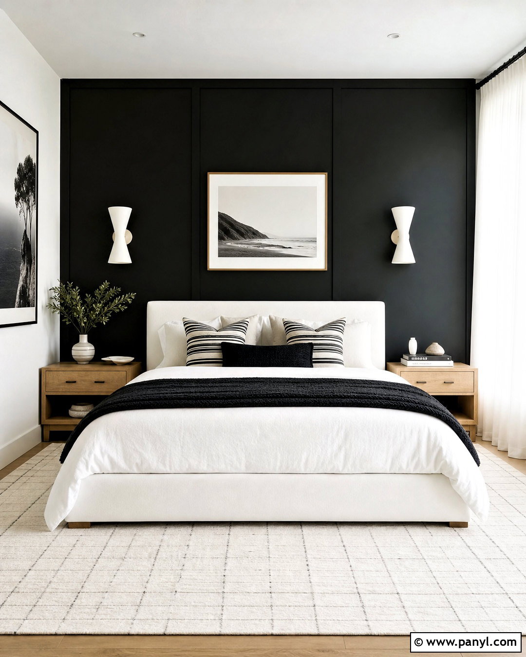 Black And White Bedroom - 20 black accent wall bedroom ideas