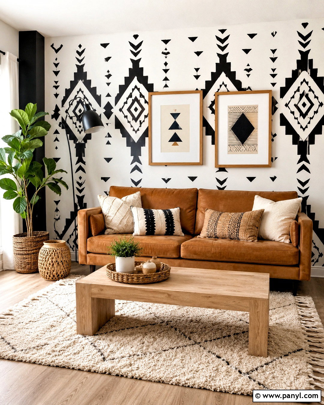 Black And White Boho Accent Wall - 20 boho accent wall ideas