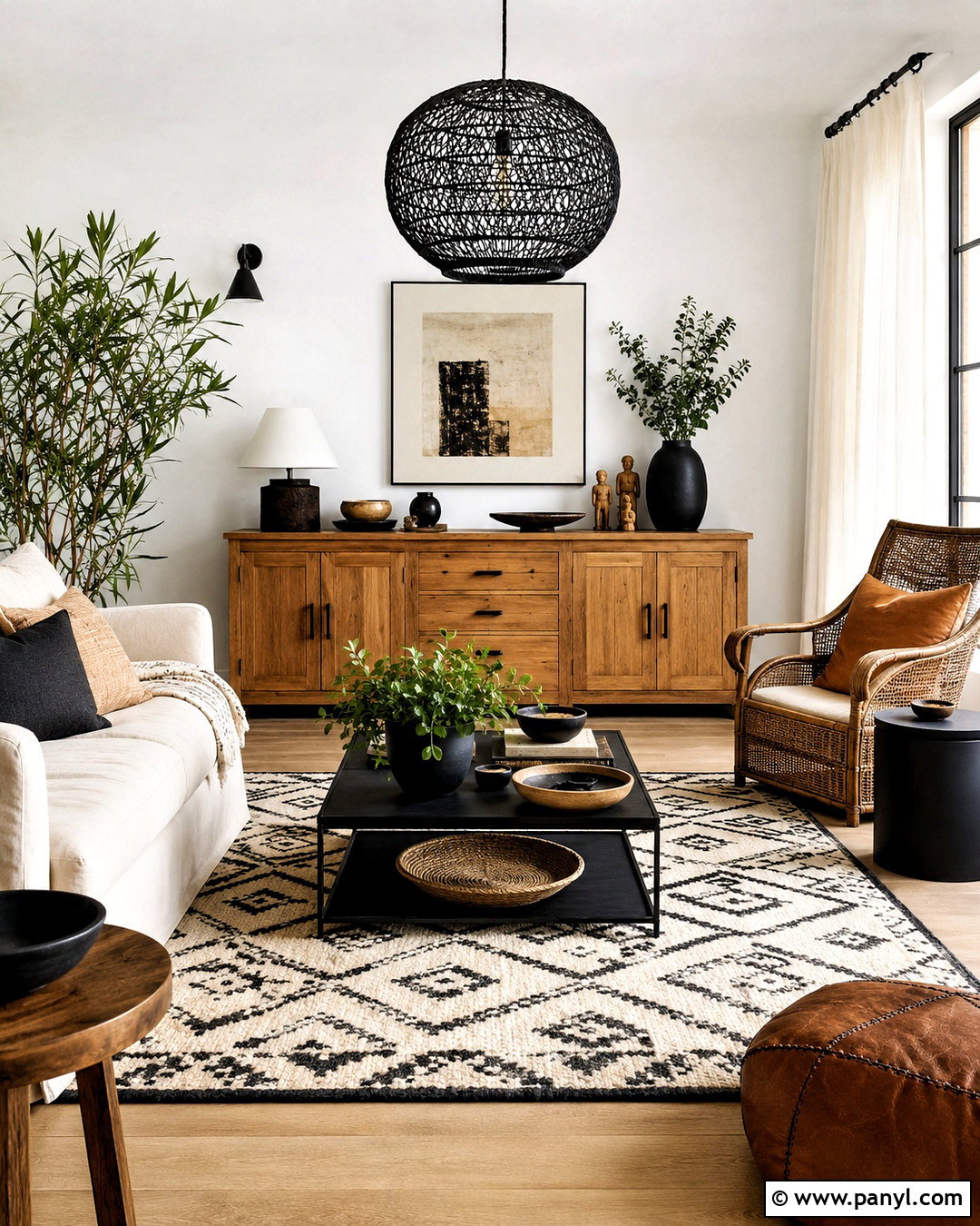 Black And White Boho Living Room - 20 boho living room color scheme ideas