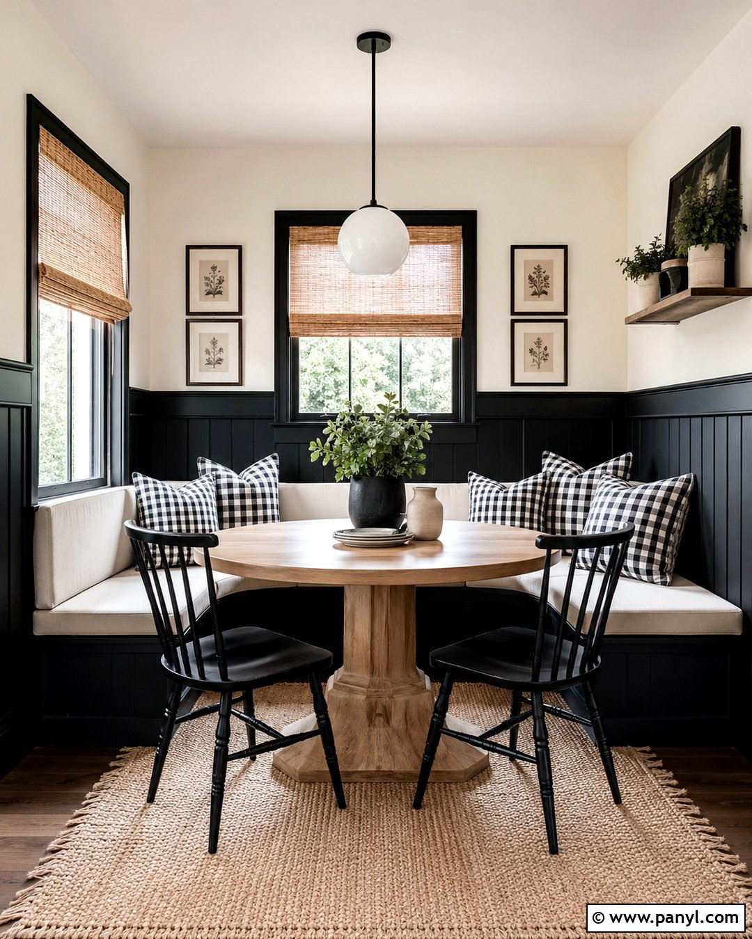 Black And White Breakfast Nook - 20 Rooms With Two Color Walls