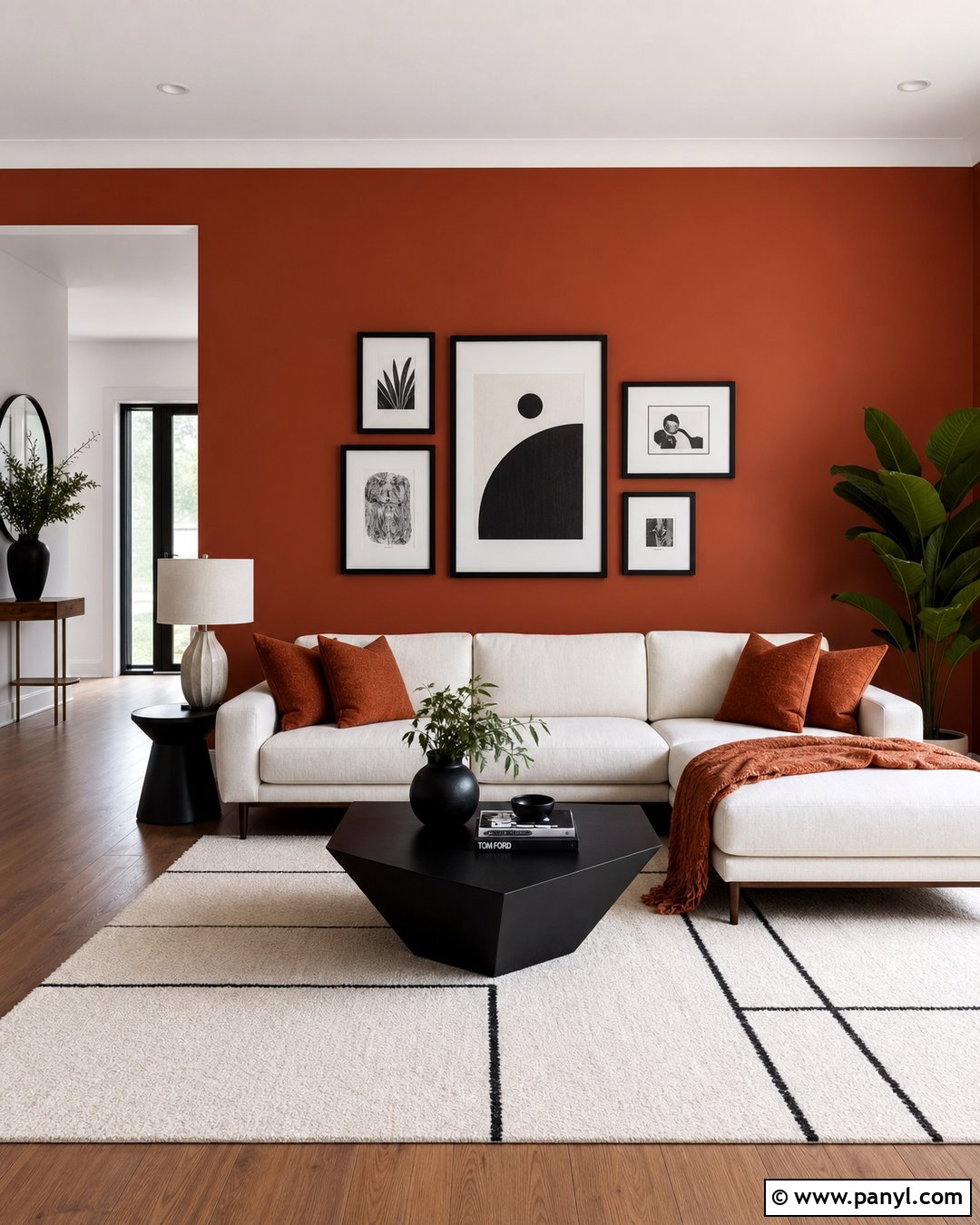 Black And White Burnt Orange Accent Wall - 35 Burnt Orange Accent Wall Ideas