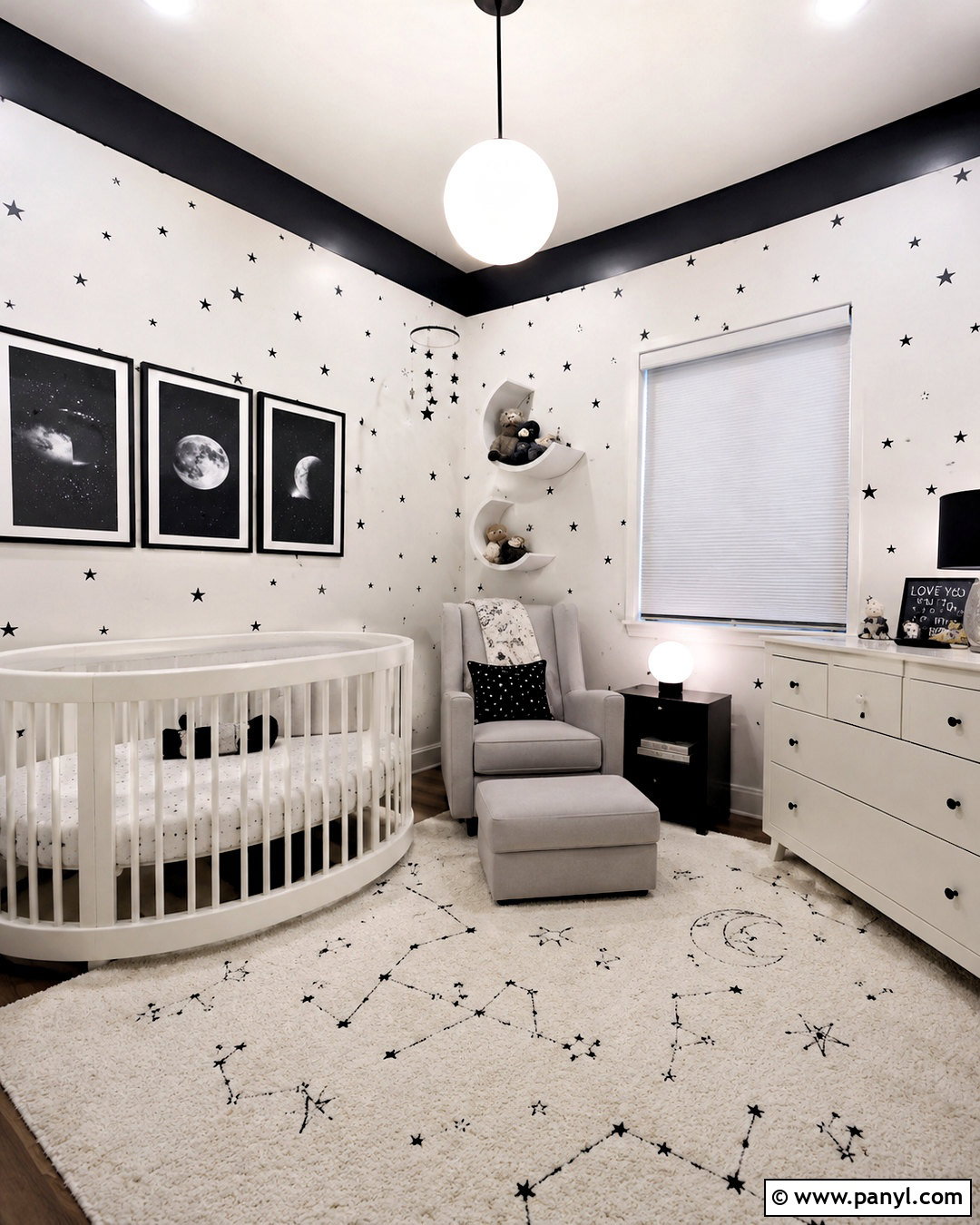 Black And White Celestial Nursery - 20 black and white baby nursery ideas