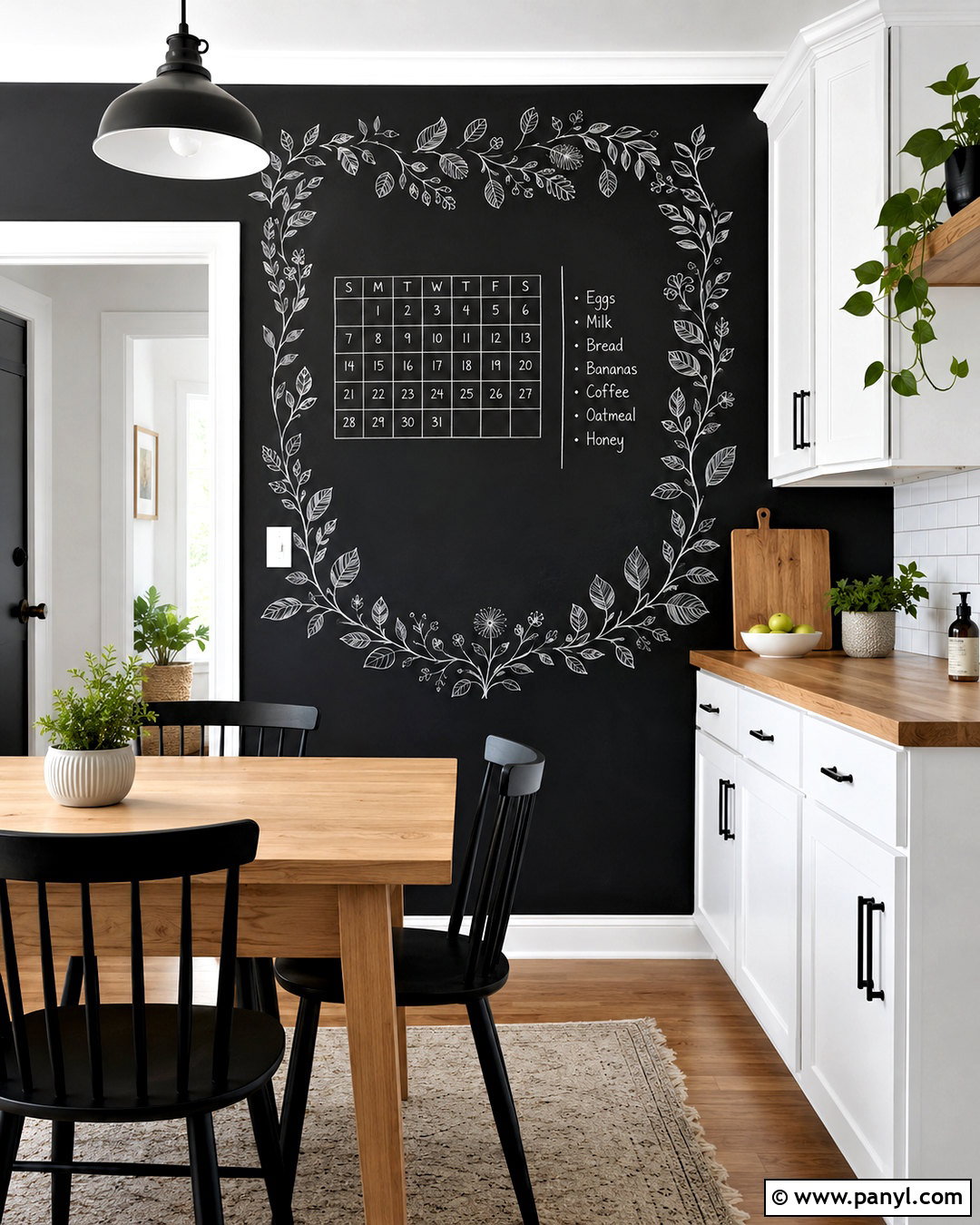 Black And White Chalkboard Wall - 20 black and white wall decor ideas