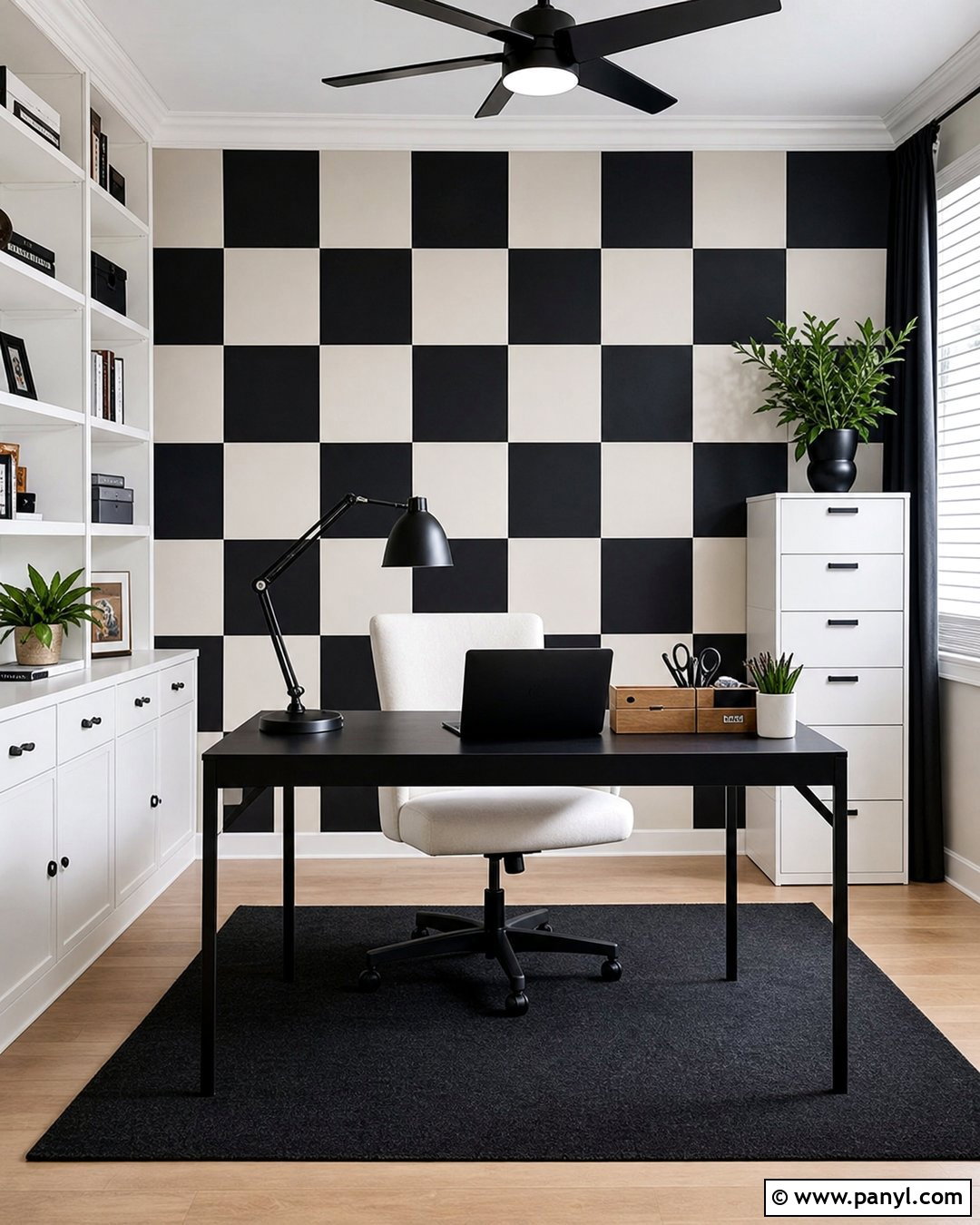 Black And White Checkerboard Accent Wall - 35 Black And White Accent Wall Ideas