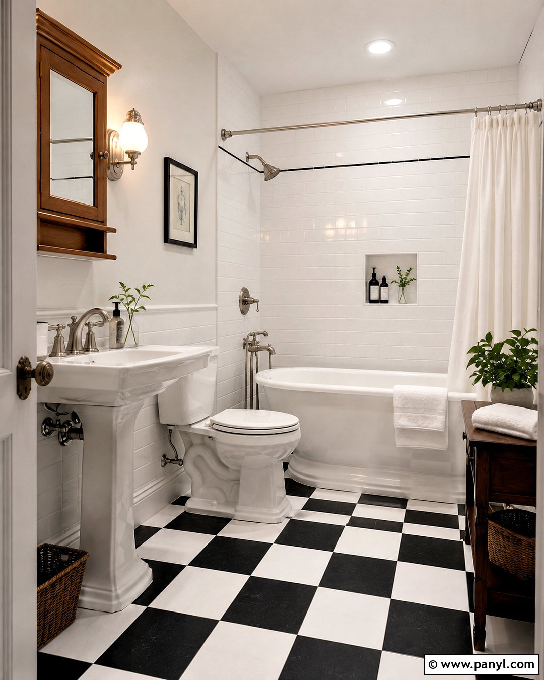 Black And White Checkerboard Bathroom Tile - 20 black and white bathroom tile ideas