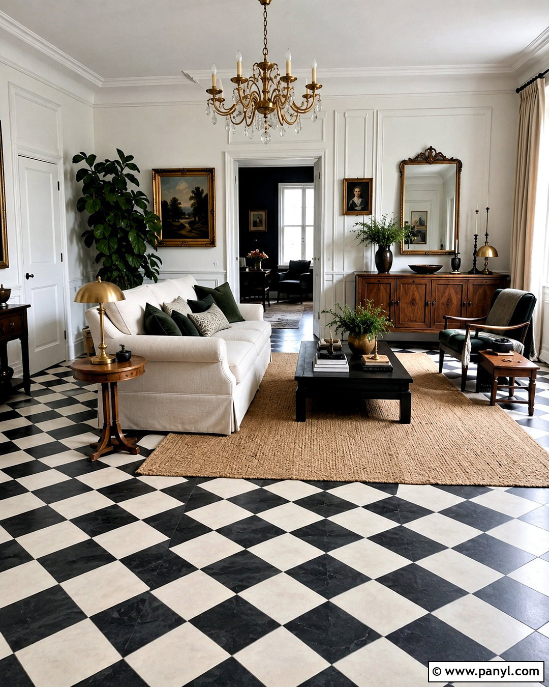 Black And White Checkerboard Ceramic Floor Tiles - 20 ceramic floor tiles living room ideas