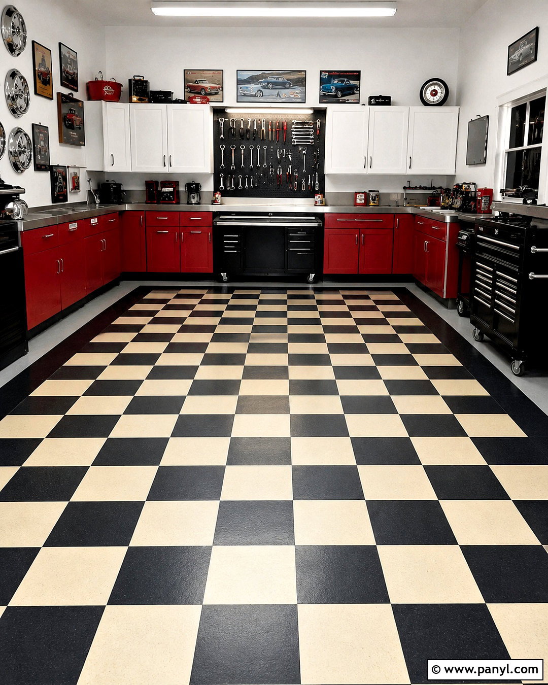 Black And White Checkerboard Garage Floor - 20 painted garage floors