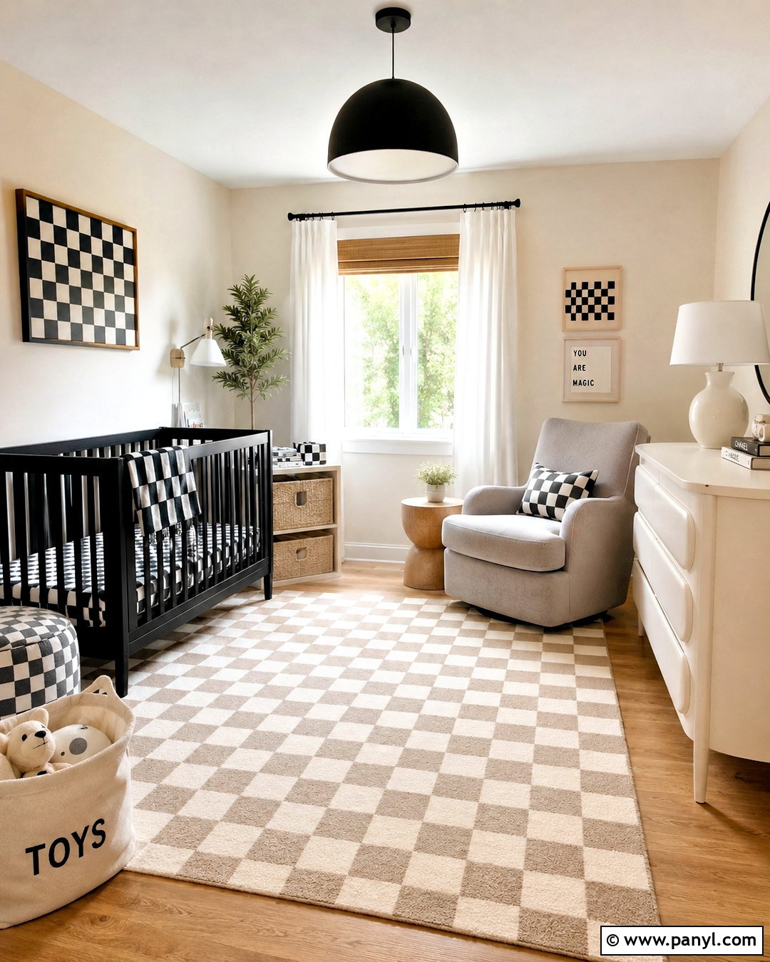 Black And White Checkerboard Nursery - 20 black and white baby nursery ideas
