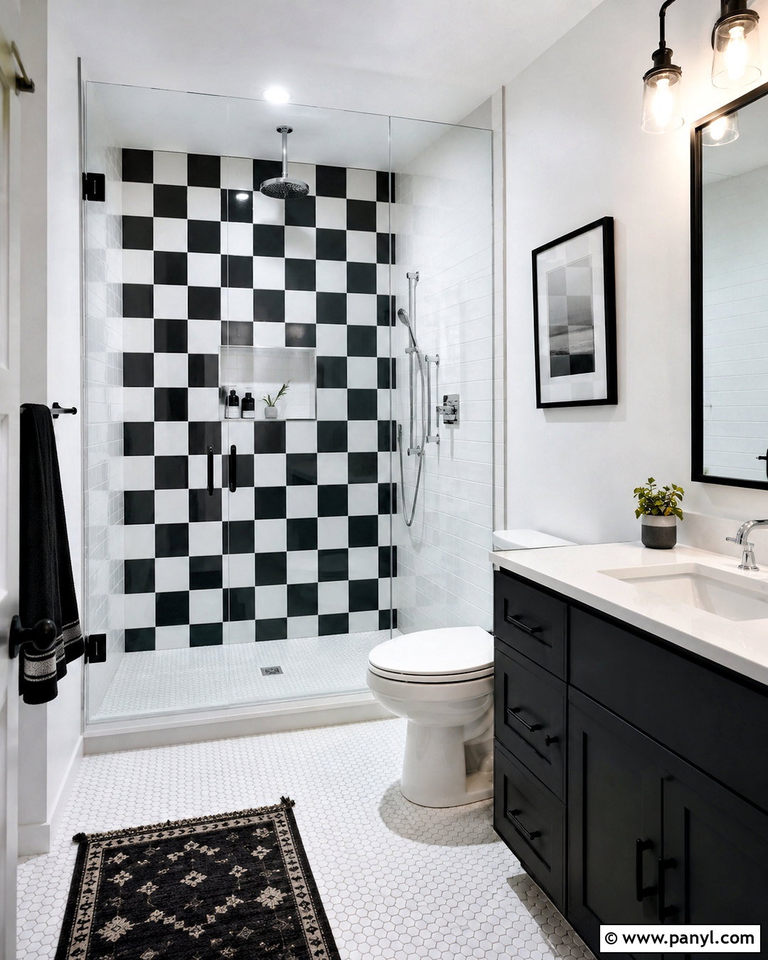 Black And White Checkerboard Shower Tile - 20 black and white shower tile ideas
