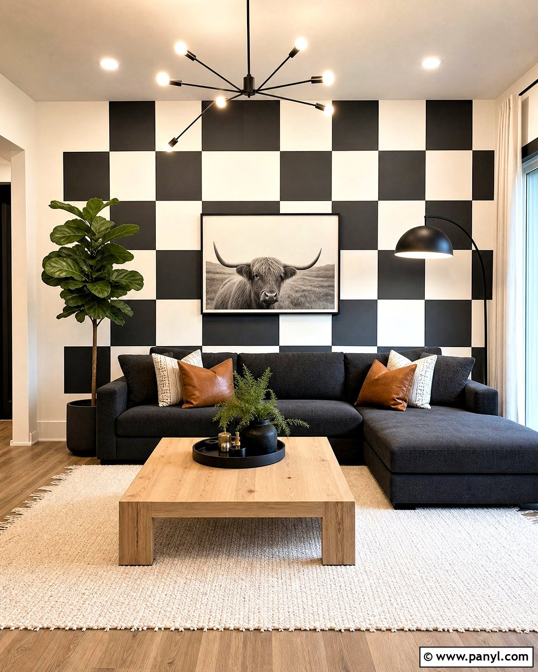 Black And White Checkered Accent Wall - 20 checkered accent wall ideas