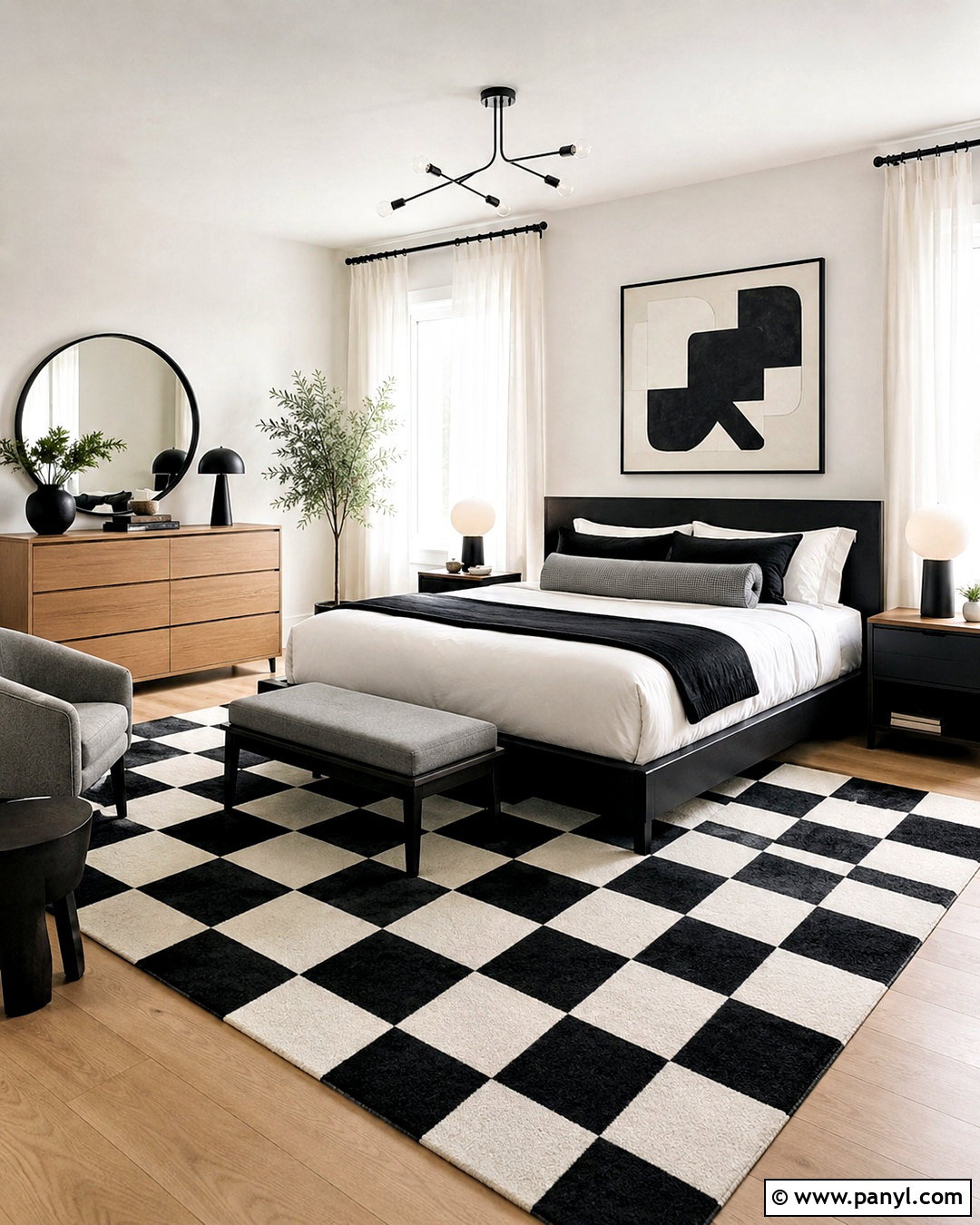 Black And White Checkered Bedroom - 20 checkered room aesthetic ideas