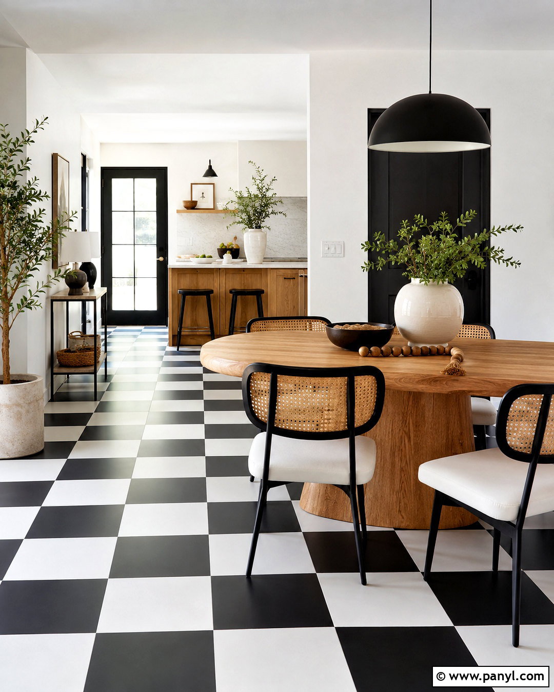 Black And White Checkered Floor Interior - 20 black and white interior design ideas