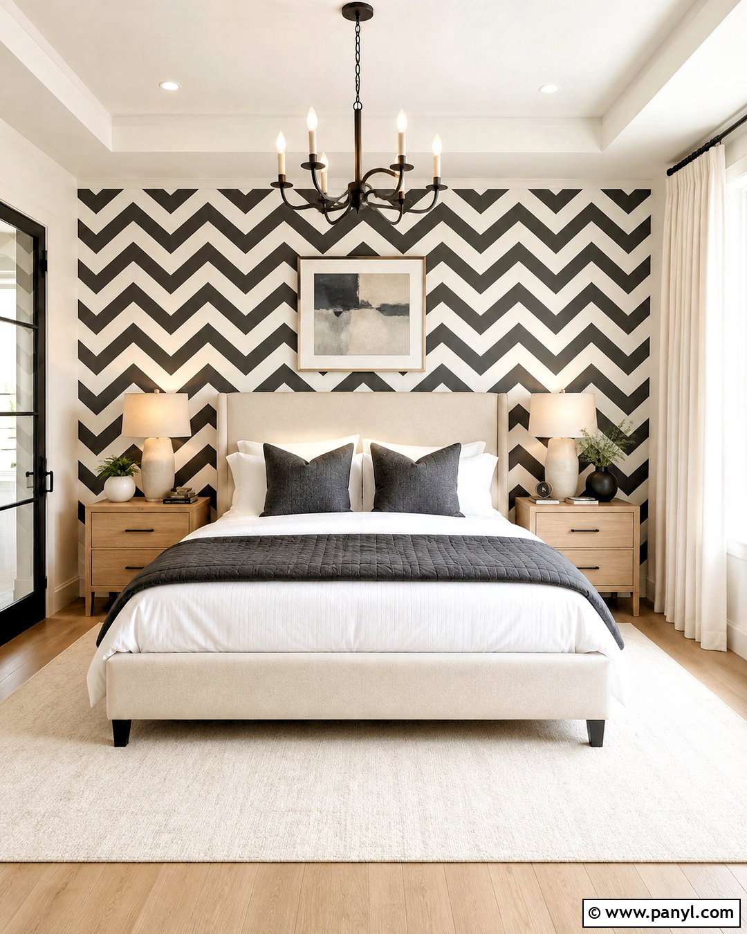 Black And White Chevron Bedroom - 20 black and white geometric pattern ideas