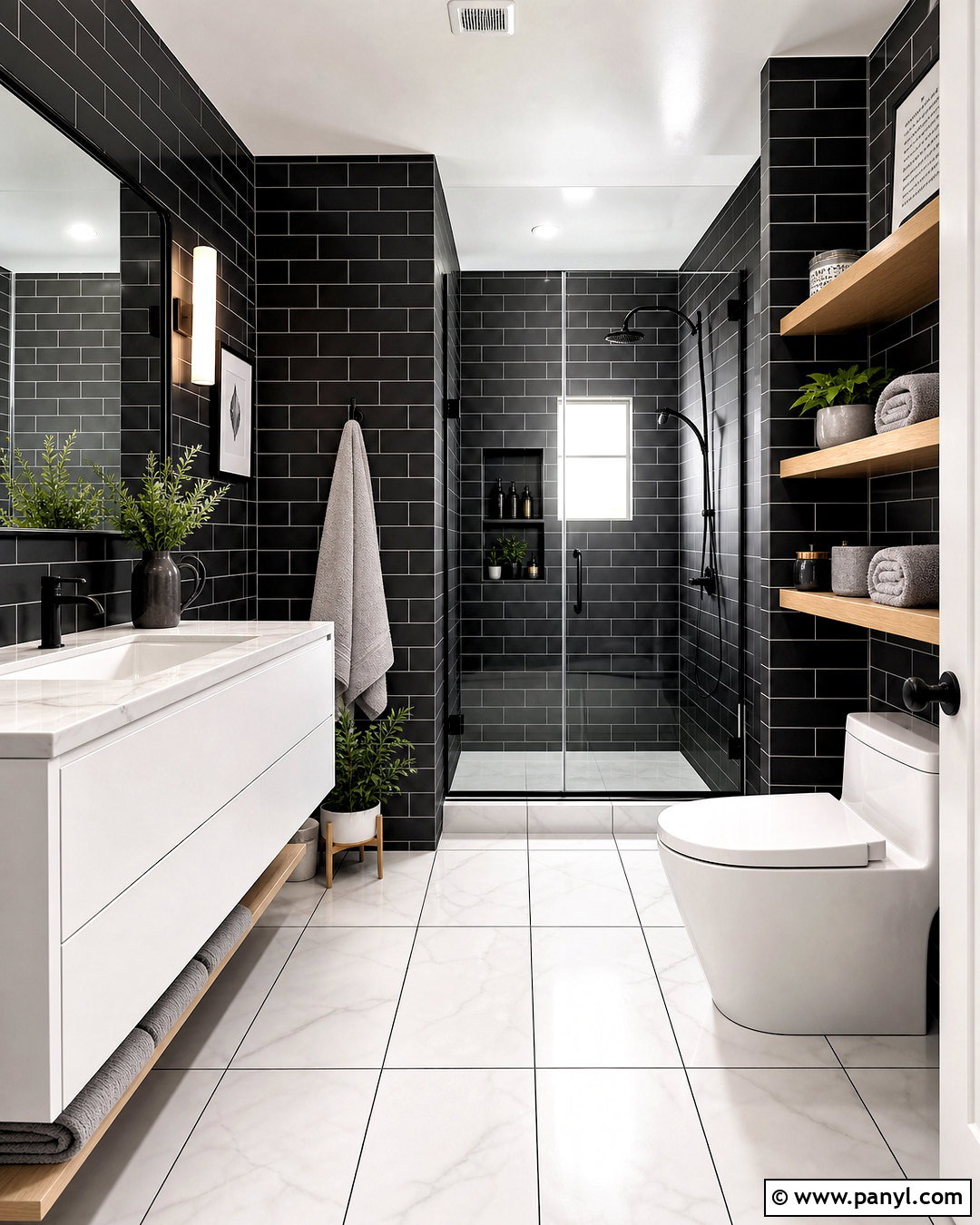 Black And White Dark Bathroom - 20 dark bathroom design ideas