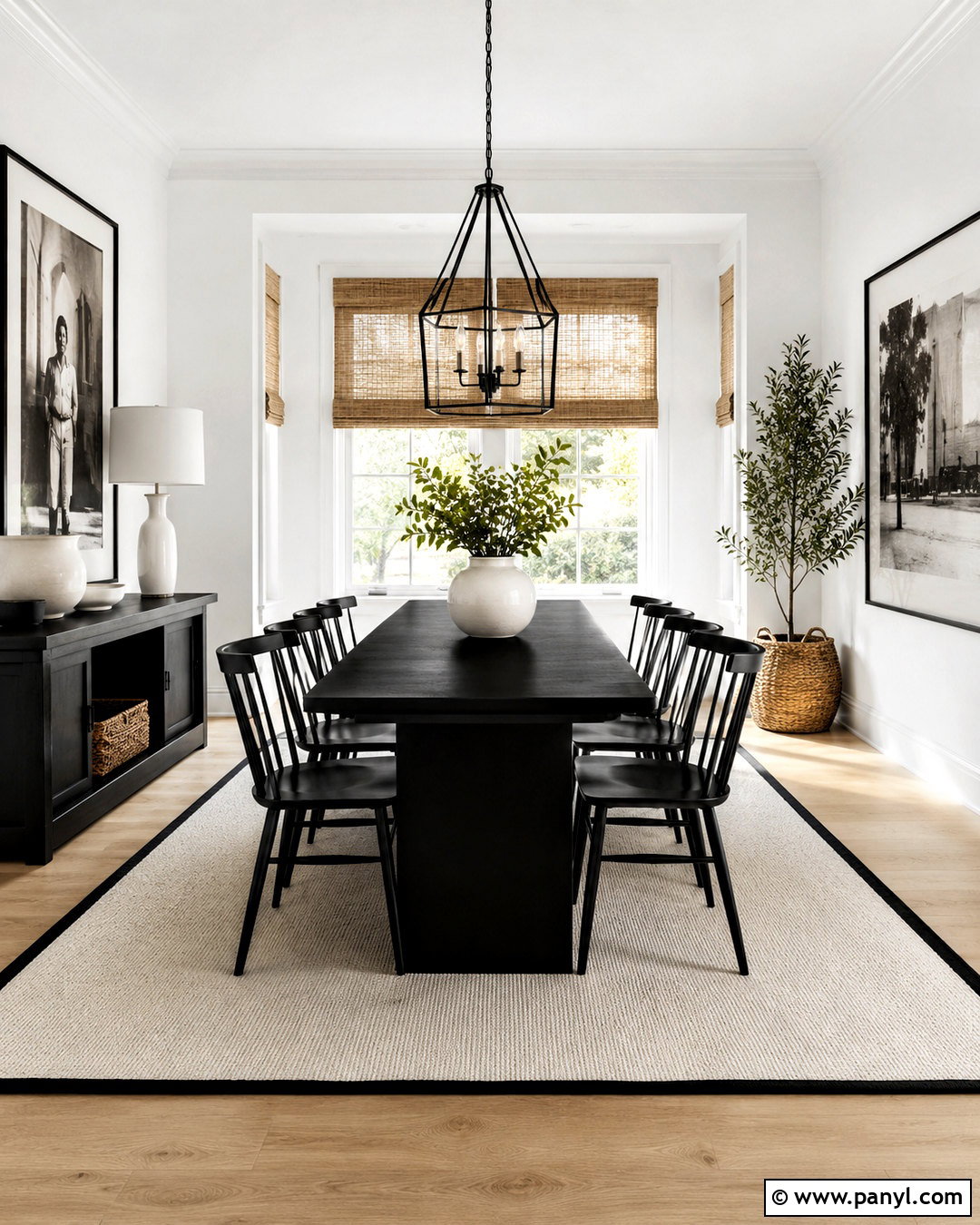 Black And White Dining Area - 20 White Wall Dining Area Ideas