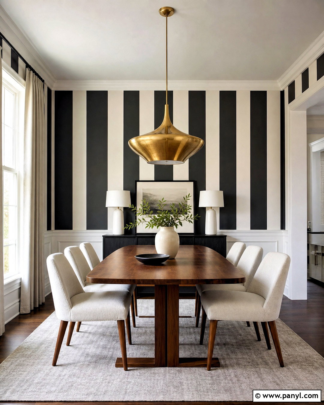 Black And White Dining Room Stripes - 20 how to paint stripes on a wall ideas