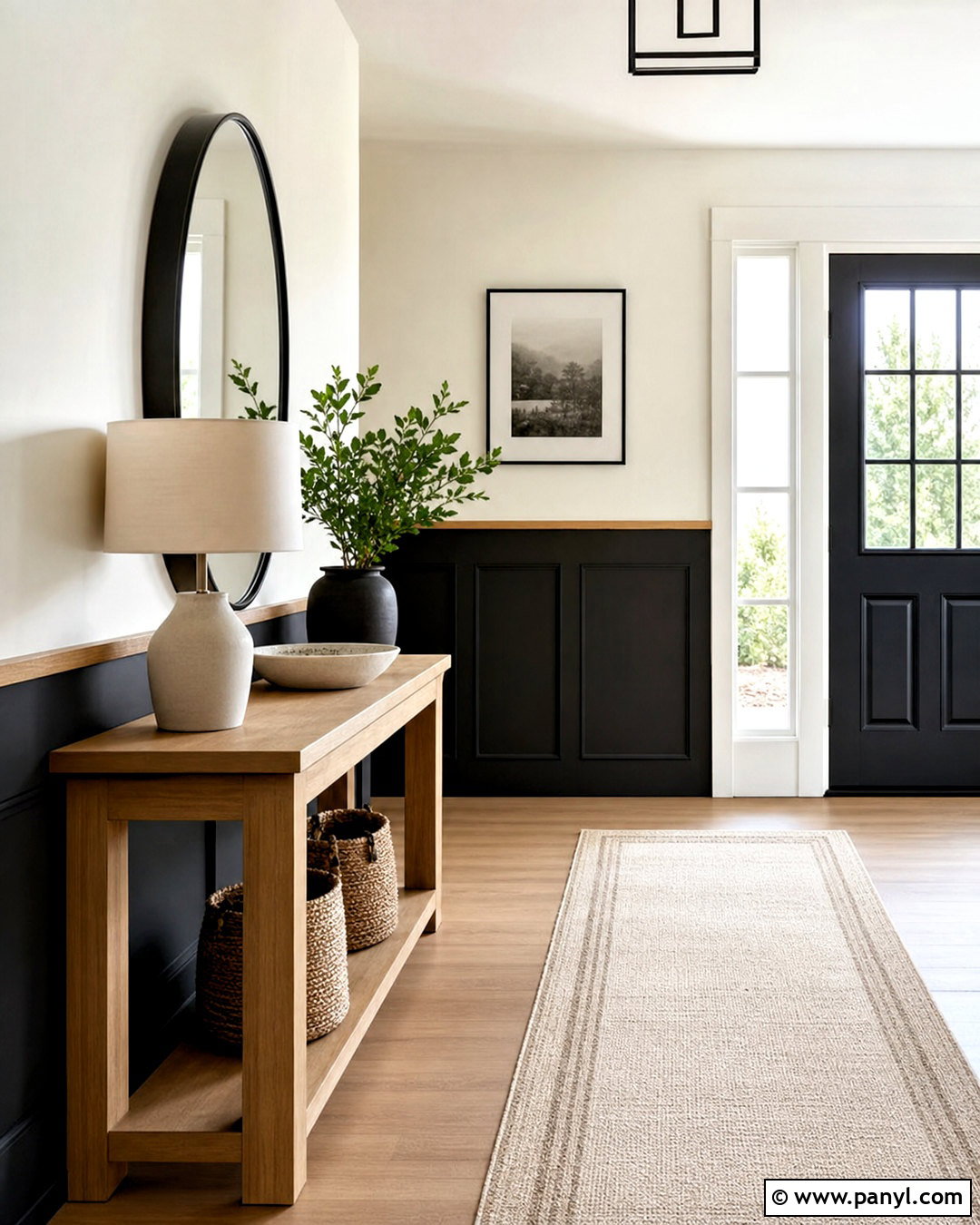 Black And White Entryway Wainscoting - 20 black and white wall design ideas