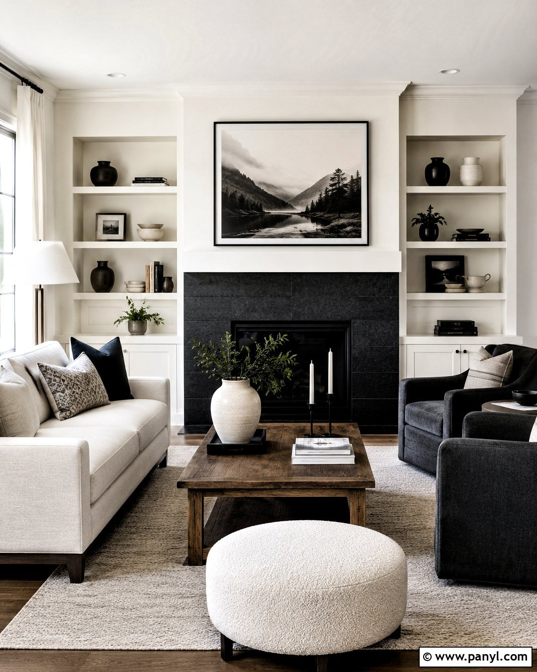 Black And White Fireplace Wall - 20 black and white wall decor ideas